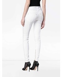 Balmain White Mid Rise Skinny Jeans
