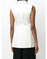 Noon By Noor Embellished Grier Notch Collar Sleeveless Pleated Blouse