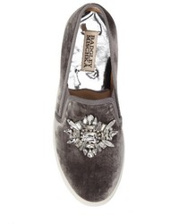 Badgley Mischka Barre Crystal Embellished Slip On Sneaker