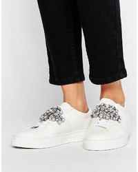 White Embellished Sneakers