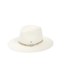 White Embellished Straw Hat