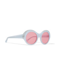 Alexandre Vauthier Alain Mikli Roselyn Round Frame Crystal Embellished Acetate Sunglasses