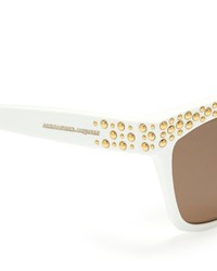 Alexander McQueen Studded Brow Bar Plastic Sunglasses