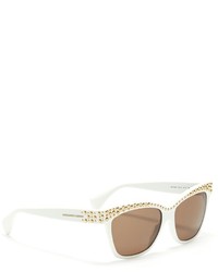Alexander McQueen Studded Brow Bar Plastic Sunglasses