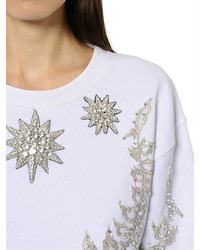 Francesco Scognamiglio Crystal Embellished Jersey Sweatshirt