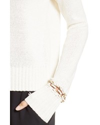 A.L.C. Dree Embellished Cuff Cotton Sweater
