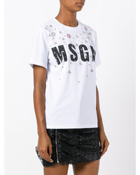 MSGM Beads Embellished Logo T Shirt