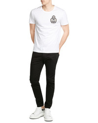 Alexander McQueen Cotton T Shirt With Embellished Motif