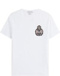 Alexander McQueen Cotton T Shirt With Embellished Motif
