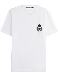 Dolce & Gabbana Cotton T Shirt With Embellished Motif
