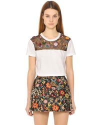 RED Valentino Embellished Cotton Jersey T Shirt