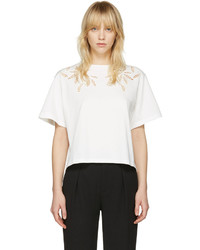 See by Chloe See By Chlo Off White Embellished T Shirt