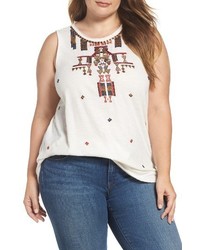 Lucky Brand Plus Size Embellished Tank