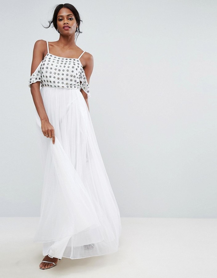 asos cold shoulder maxi dress