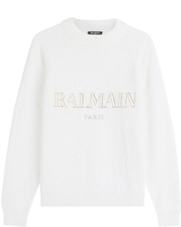 Balmain Embellished Angora Pullover With Wool