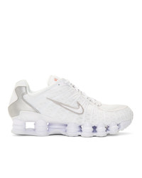 White Embroidered Athletic Shoes