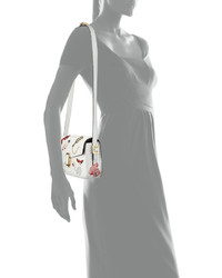 Marc Jacobs J Marc Embroidered Python Shoulder Bag White