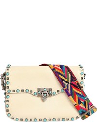 Valentino Rockstud Rolling Bag Wembroidered Strap