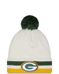 New Era White Green Bay Packers Retro Cuffed Knit Hat With Pom At Nordstrom