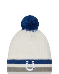 New Era White Indianapolis Colts Retro Cuffed Knit Hat With Pom At Nordstrom