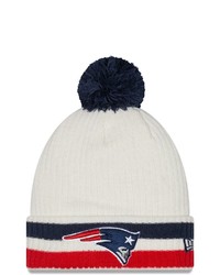 New Era White New England Patriots Retro Cuffed Knit Hat With Pom At Nordstrom