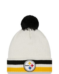 New Era White Pittsburgh Ers Retro Cuffed Knit Hat With Pom At Nordstrom