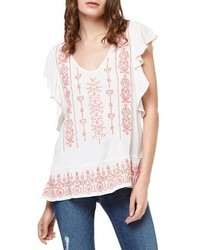 Sanctuary Ava Embroidered Flutter Sleeve Top