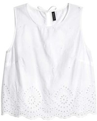H&M Cotton Blouse With Embroidery