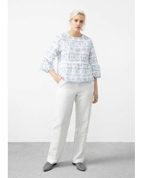 Violeta BY MANGO Embroidered Cotton Blouse