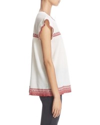 The Great Embroidered Cotton Gauze Top