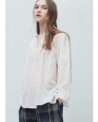 Mango Outlet Embroidered Panel Blouse