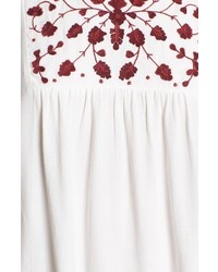 Lucky Brand Hannah Embroidered Peasant Top