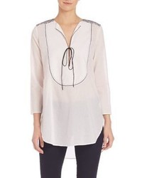 Theory Jalinnie Embroidered Cotton Top
