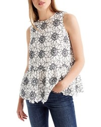 J.Crew Petite Embroidered Floral Top
