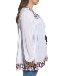 Glamorous Plus Size Embroidered Peasant Top