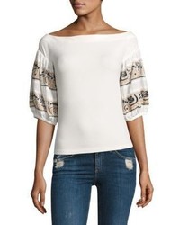 Free People Rock With It Embroidered Top