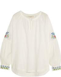The Great Sonnet Embroidered Cotton Top White