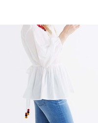 Madewell Embroidered Babydoll Button Down Shirt