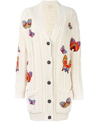 White Embroidered Cardigan