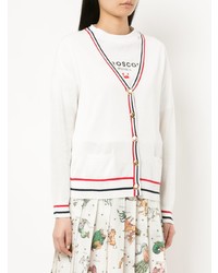 Muveil Embroidered Contrast Trim Cardigan