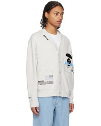 AAPE BY A BATHING APE Gray Buttoned Cardigan