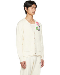 Late Checkout Off White Button Pin Cardigan