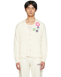Late Checkout Off White Button Pin Cardigan