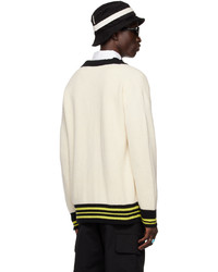 Marni Off White Distressed Patch Cardigan