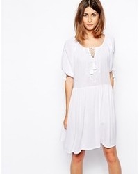 Asos Collection Peasant Smock Dress With Embroidery
