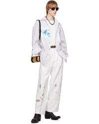 Feng Chen Wang White Cutout Trousers