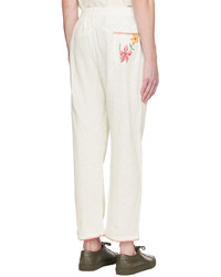 HARAGO White Embroidered Trousers