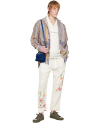 HARAGO White Embroidered Trousers