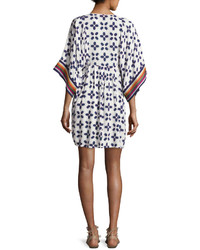 Tory Burch Beetle Bug Embroidered Coverup Tunic White