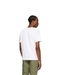 Comme Des Garcons Play White Long Heart Patch T Shirt
